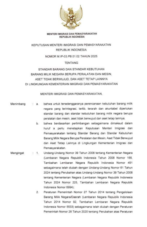 KEBIJAKAN BMN KEMENTERIAN IMIGRASI DAN PEMASYARAKATAN